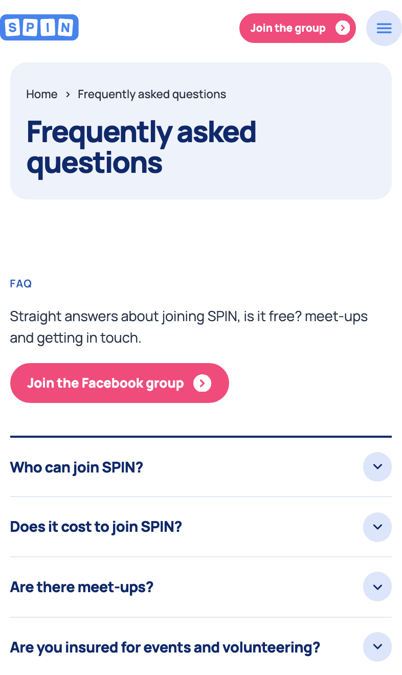 FAQs, on a phone.