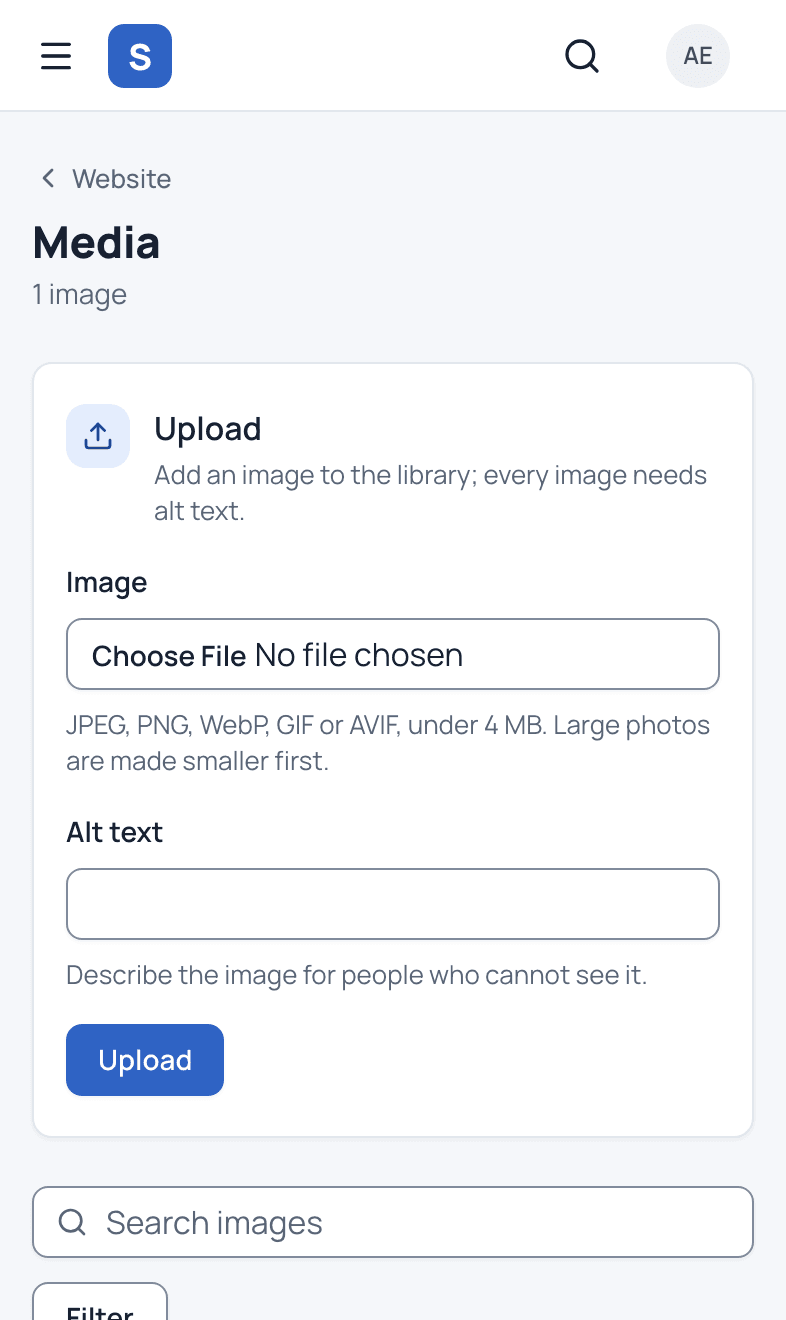 Media library, on a phone.